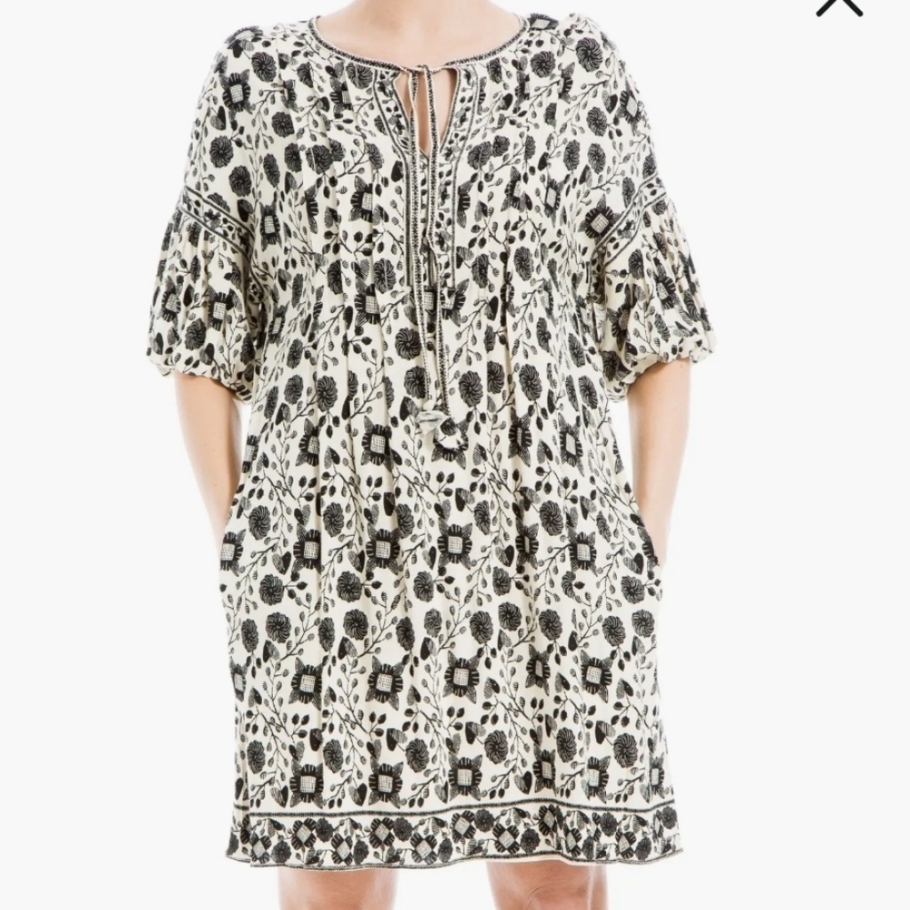 Black and White Floral Dress / Max Studio
